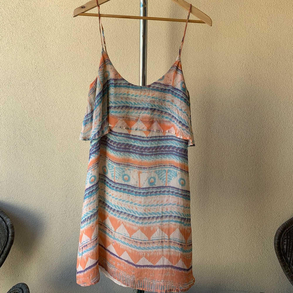 Charlie Jade spaghetti strap silk dress Sz XS/TP